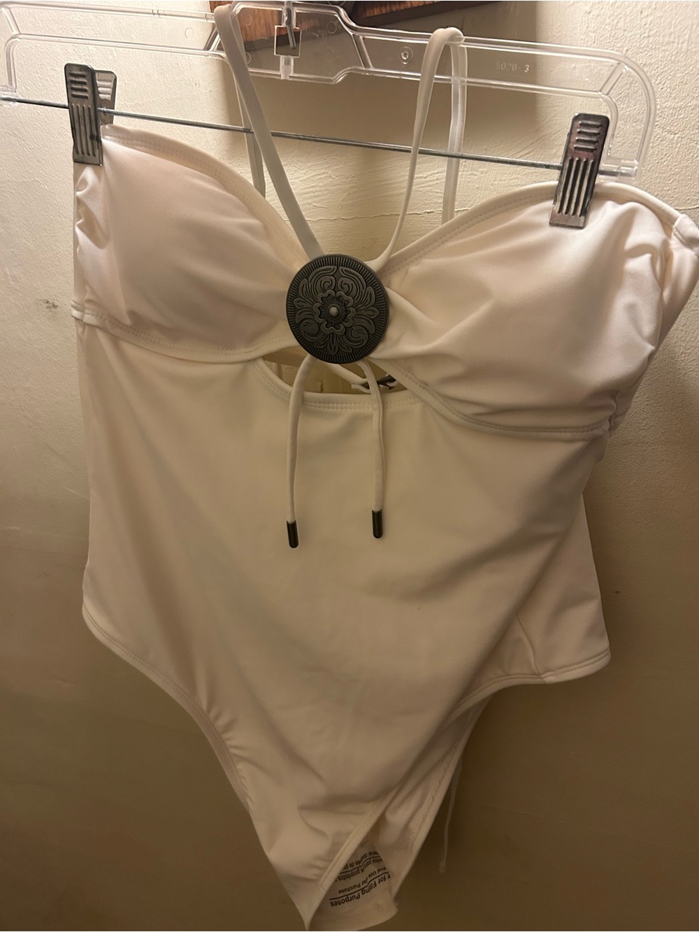 Kids One-Piece Swimsuit in Cream with Decorative Medallion